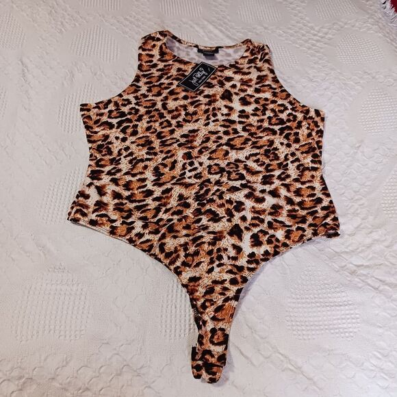Just Polly Women's Leopard Plus Bodysuit size 2X - Picture 9 of 9